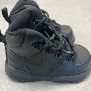 Nike Manoa Leather Boots Toddler Kids Size 5C Black BQ5374-001 EUC